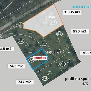 Prodej stavební parcely 1335 m&sup2; Plzeň
