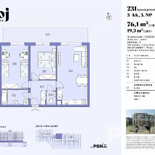 Prodej bytu 3+kk 76 m² Praha, Československého exilu