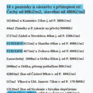 Prodej stavební parcely 16540 m² Řehenice