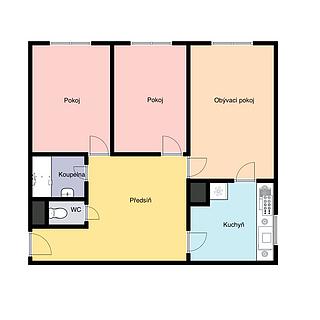 Pronájem bytu 3+1 65 m² Praha Háje, Brechtova