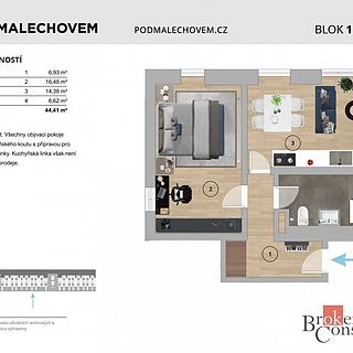 Prodej bytu 2+kk 44 m² Český Brod, Prokopa Velikého