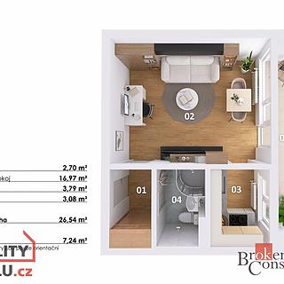 Prodej bytu 1+kk, garsoniery 35 m² Hradec Králové