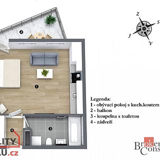 Pronájem bytu 1+kk a garsoniéry 34 m² Praha Bohnice, Pekařova