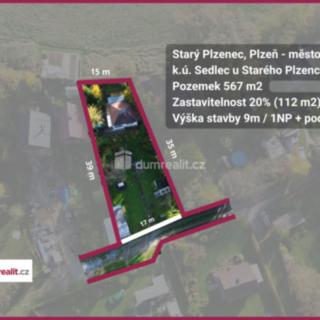 Prodej stavební parcely 567 m² Starý Plzenec Sedlec, Na Štice