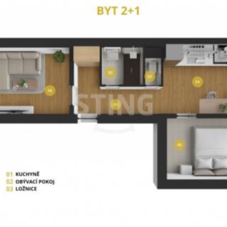 Pronájem bytu 2+1 44 m² Opava