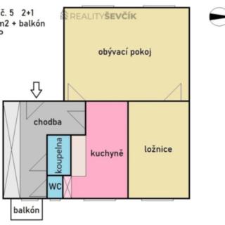 Pronájem bytu 2+1 70 m² České Budějovice