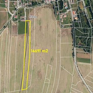 Prodej zemědělské půdy 14691 m&sup2; Příbraz
