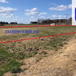 Prodej stavební parcely 3 869 m² Jindřichův Hradec Děbolín