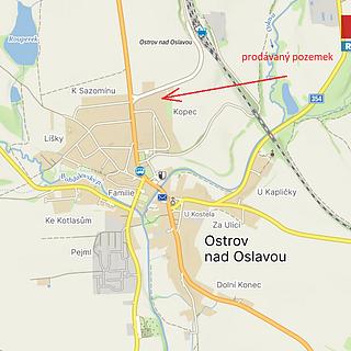 Prodej stavební parcely 750 m² Ostrov nad Oslavou