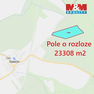 Prodej zemědělské půdy 23308 m&sup2; Velečín