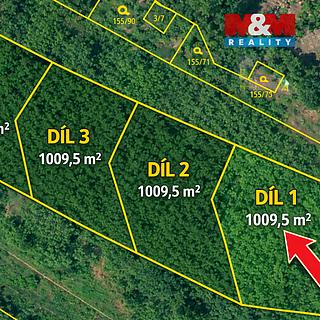Prodej louky 1009 m&sup2; Velké Popovice