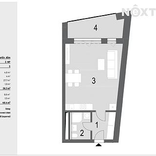 Pronájem bytu 1+kk, garsoniery 37 m² Brno
