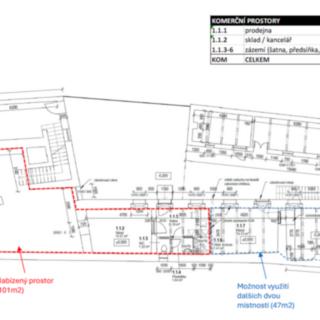 Pronájem obchodu 148 m² Chabařovice, Husovo náměstí