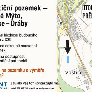 Prodej komerčního pozemku 3 446 m² Vysoké Mýto Litomyšlské Předměstí, Voštice