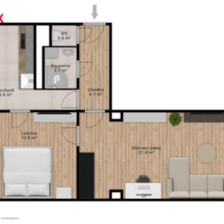 Prodej bytu 2+1 53 m² Praha Žižkov, Hartigova