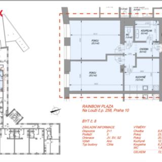 Pronájem bytu 2+1 72 m² Praha
