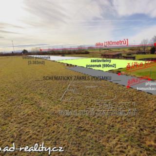 Prodej stavební parcely 4272 m² Dívčice