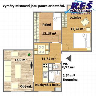 Prodej bytu 3+1 66 m&sup2; Prachovice