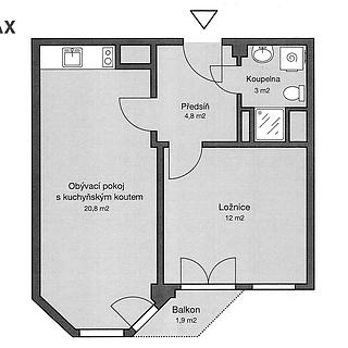 Prodej bytu 2+kk 43 m&sup2; Praha