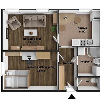 Prodej bytu 2+1 46 m² Hrušovany u Brna, Vodní