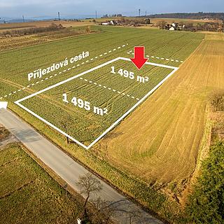 Prodej stavební parcely 1 495 m² Malovice Hradiště