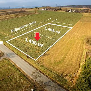 Prodej stavební parcely 1 495 m² Malovice