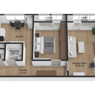 Pronájem bytu 2+1 58 m² Kralupy nad Vltavou, sídl. Hůrka