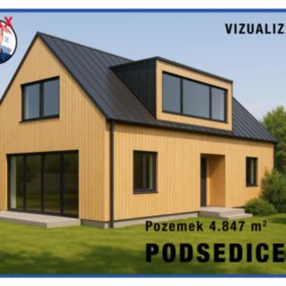 Prodej stavební parcely 4 847 m² Podsedice