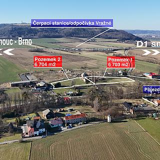 Prodej komerčního pozemku 13 407 m² Vražné