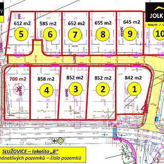 Prodej stavební parcely 858 m² Služovice