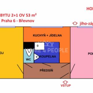 Pronájem bytu 2+1 53 m² Praha Břevnov, Čílova