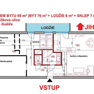 Pronájem bytu 3+1 89 m² Praha