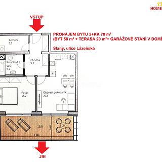 Pronájem bytu 2+kk 78 m² Slaný, Lázeňská