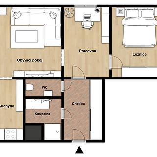 Pronájem bytu 3+1 60 m² Zlín