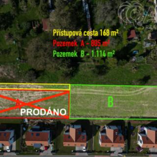 Prodej stavební parcely 1 282 m² Račice-Pístovice Račice