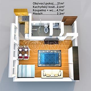 Pronájem bytu 1+kk, garsoniery 32 m² Praha