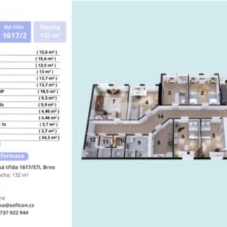Pronájem bytu 5+1 a více 132 m² Brno Husovice, Dukelská třída