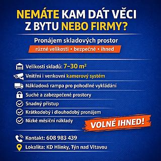 Pronájem skladu 7 m² Týn nad Vltavou, Hlinecká