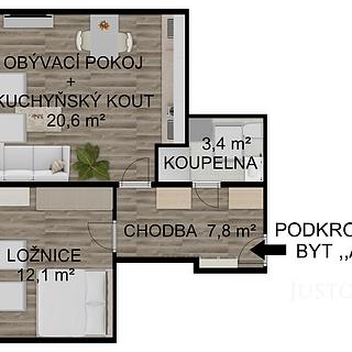 Pronájem bytu 2+kk 44 m² Bechyně, Soukenická