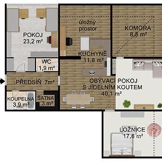 Prodej bytu 3+kk 117 m² Písek Pražské Předměstí, Čechova