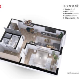 Pronájem bytu 2+kk 44 m² Praha