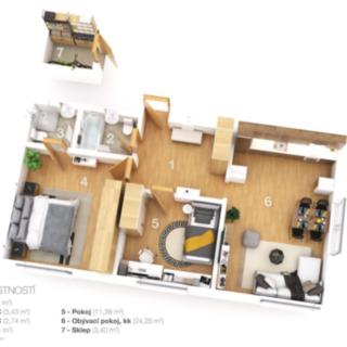 Prodej bytu 3+kk 73 m² Lázně Bohdaneč, Na Lužci