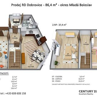 Prodej rodinného domu 87 m&sup2; Dobrovice