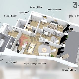 Prodej bytu 3+kk 104 m² Třebíč Borovina, Tomáše Bati