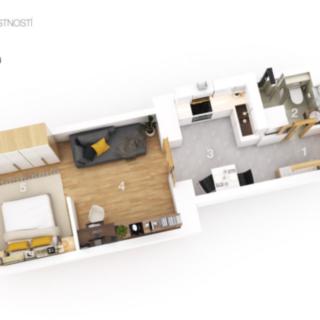 Pronájem bytu 1+1 35 m² Praha Libeň, Kovářská