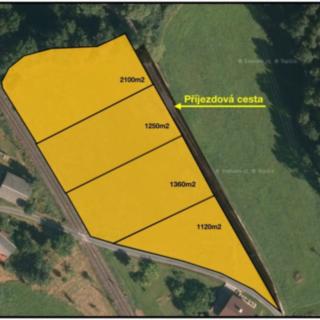 Prodej stavební parcely 1300 m² Žulová