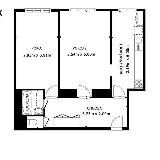 Pronájem bytu 2+1 63 m&sup2; Praha