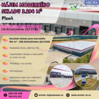 Pronájem skladu 3488 m² Plzeň