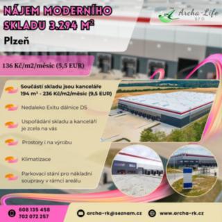 Pronájem skladu 3 488 m² Plzeň