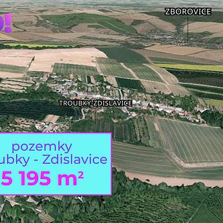 Prodej zemědělské půdy 5 195 m² Troubky-Zdislavice